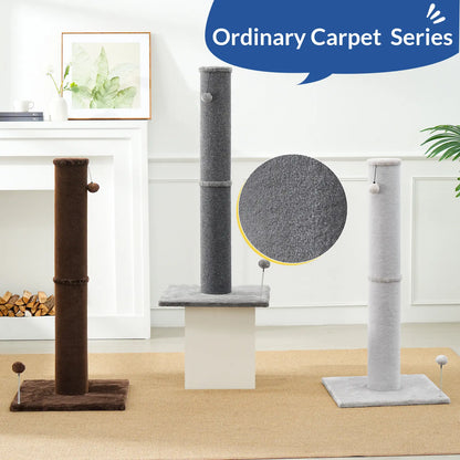MADE 4 PETS Indoor Cat Scratching Post - 41.73" Height, Sturdy Base, Replaceable Spring Toy, Compact Design for Nail Health