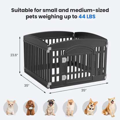 Summer Sale: Portable Plastic Pet Playpen - Durable Puppy Exercise Pen with Lockable Gate and Non-Slip Bottom for Indoor and Outdoor Use