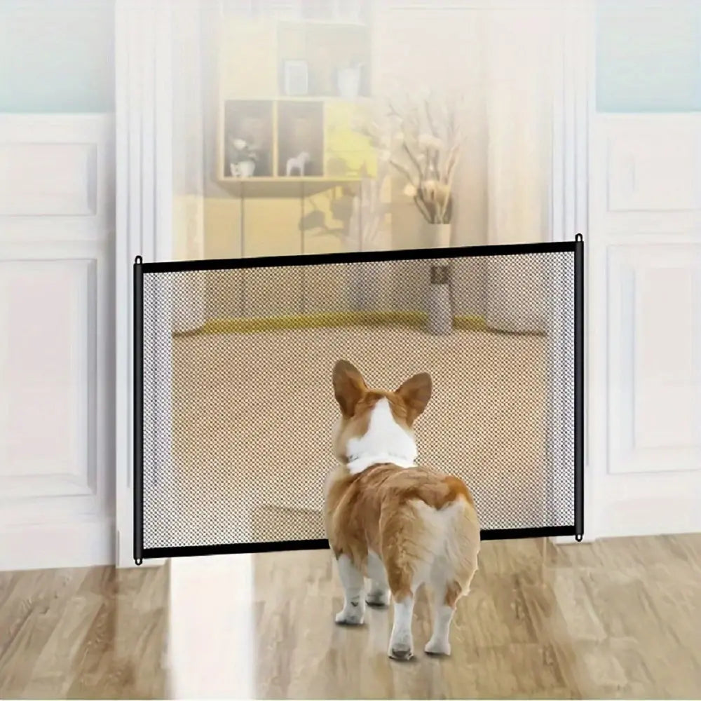 Pet Safety Folding Mesh Gate - Portable Dog Barrier and Child Safety Enclosure for Stairs and Doorways
