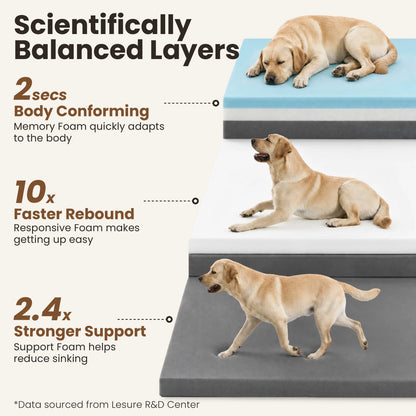 Lesure Realortho Orthopedic Dog Bed for Joint Support in Large and Senior Dogs