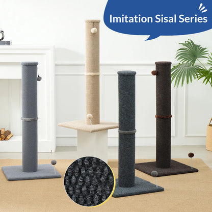 MADE 4 PETS Indoor Cat Scratching Post - 41.73" Height, Sturdy Base, Replaceable Spring Toy, Compact Design for Nail Health