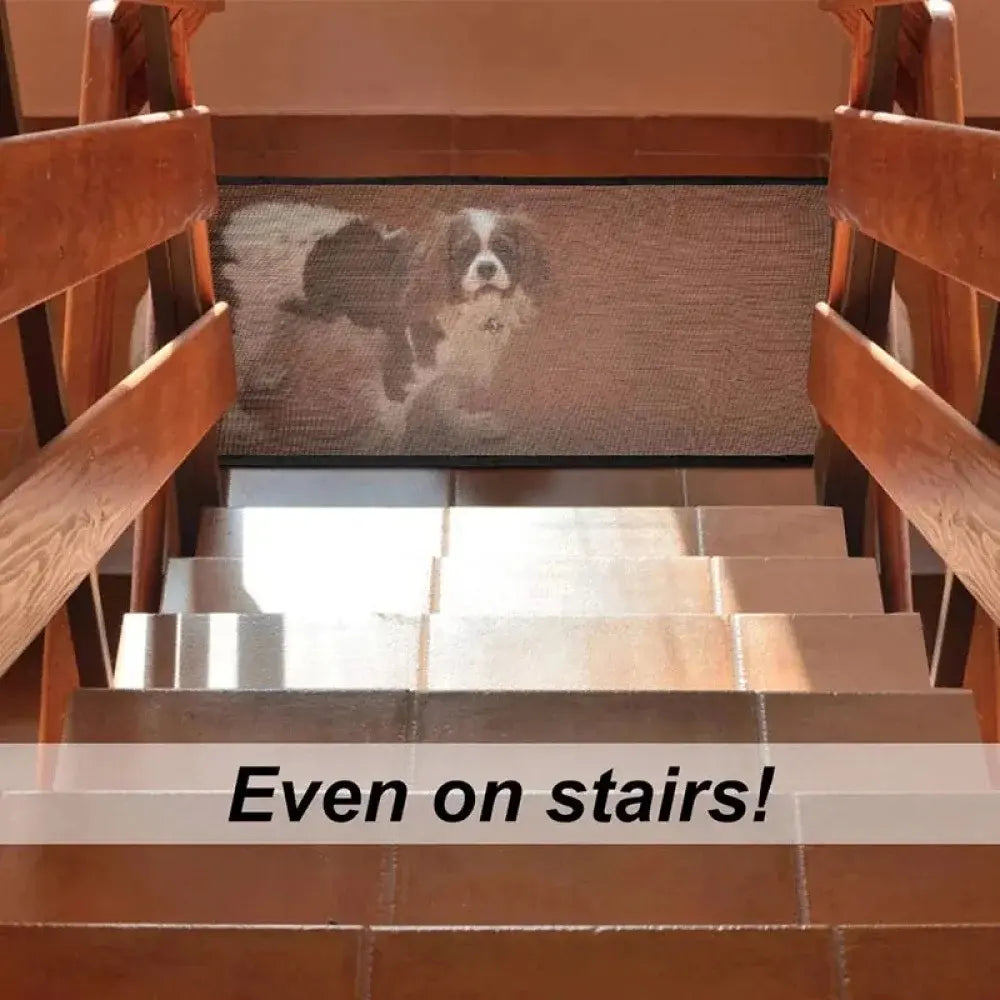 Pet Safety Folding Mesh Gate - Portable Dog Barrier and Child Safety Enclosure for Stairs and Doorways