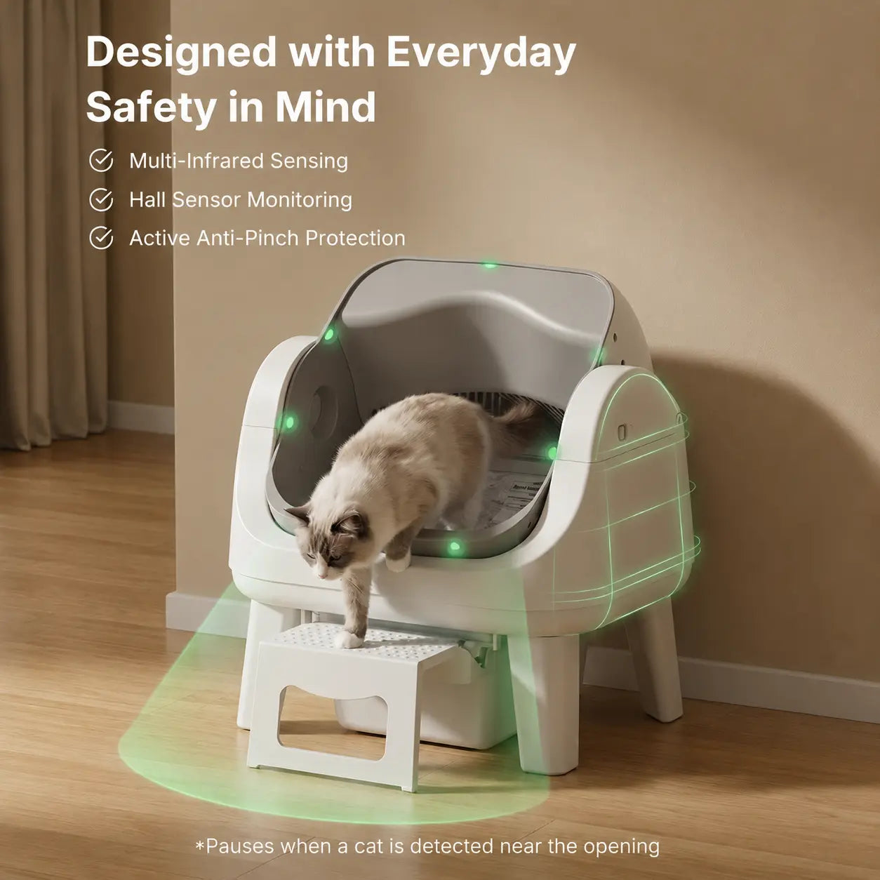 Petpivot Autoscooper 12 Lite Open-Top Automatic Self-Cleaning Cat Litter Box with Easy-Entry Front Step and Triple Safety Protection, No App Required