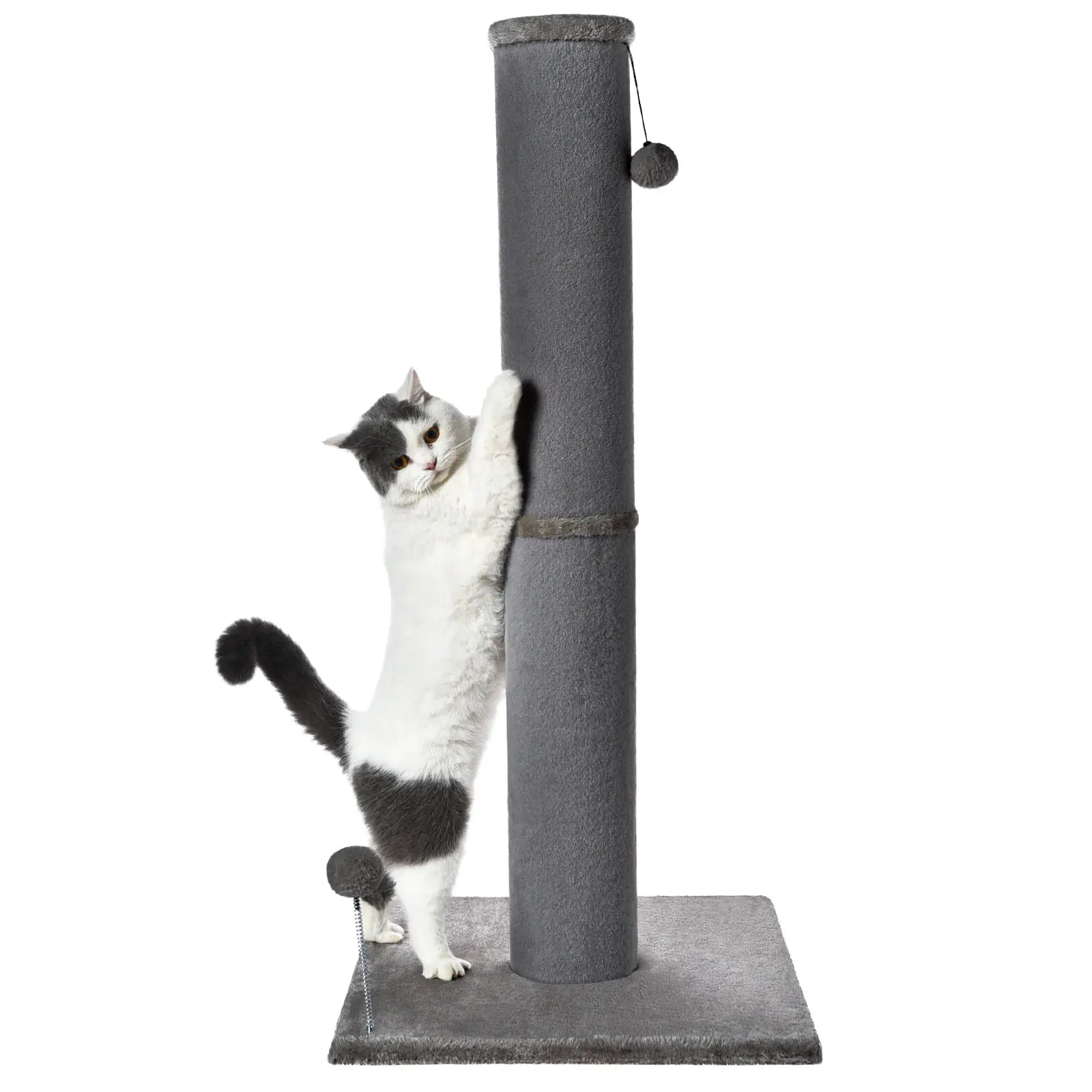 MADE 4 PETS Indoor Cat Scratching Post - 41.73" Height, Sturdy Base, Replaceable Spring Toy, Compact Design for Nail Health