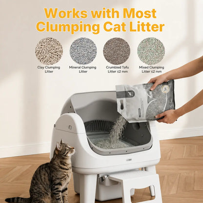 Petpivot Autoscooper 12 Lite Open-Top Automatic Self-Cleaning Cat Litter Box with Easy-Entry Front Step and Triple Safety Protection, No App Required