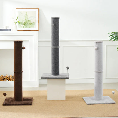 MADE 4 PETS Indoor Cat Scratching Post - 41.73" Height, Sturdy Base, Replaceable Spring Toy, Compact Design for Nail Health