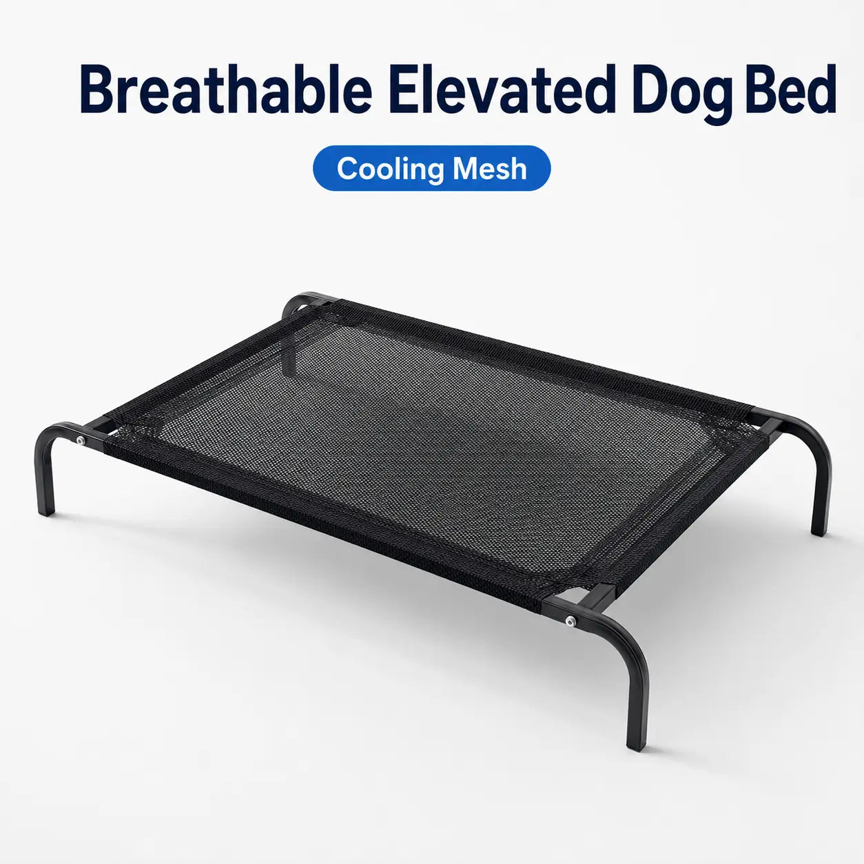 Elevated Cooling Dog Bed for Small to Medium Breeds - 36.2" L x 23.6" W x 5.9" H, Breathable Mesh Raised Cot with Metal Frame for Indoor and Outdoor Use