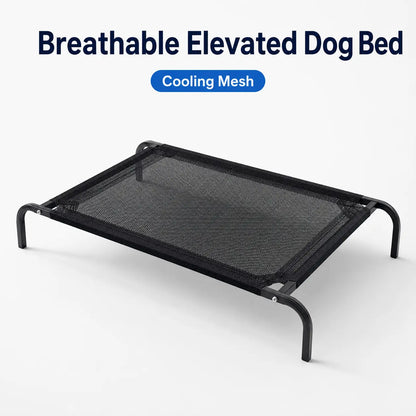 Elevated Cooling Dog Bed for Small to Medium Breeds - 36.2" L x 23.6" W x 5.9" H, Breathable Mesh Raised Cot with Metal Frame for Indoor and Outdoor Use