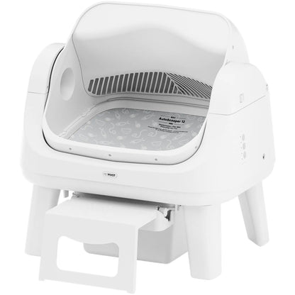 Petpivot Autoscooper 12 Lite Open-Top Automatic Self-Cleaning Cat Litter Box with Easy-Entry Front Step and Triple Safety Protection, No App Required