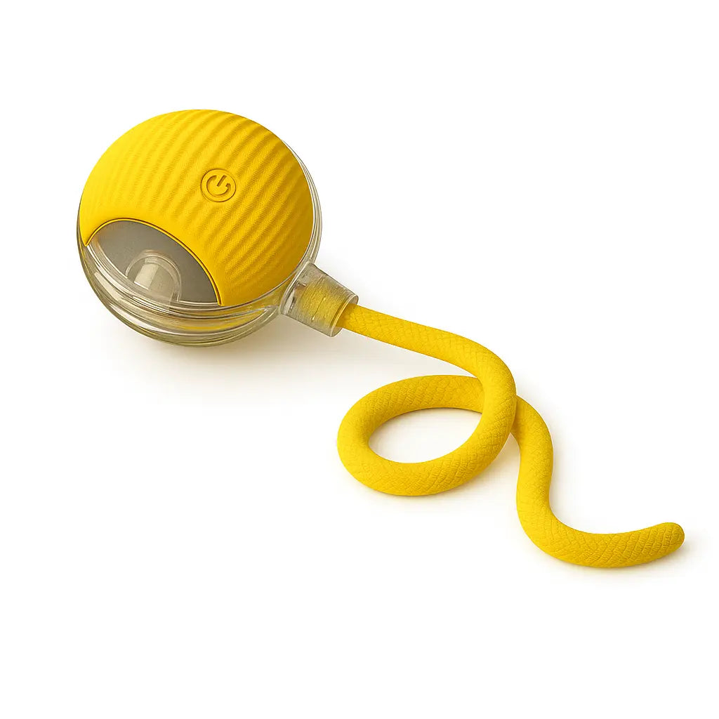 Mizusu Interactive Teaser Toy for Cats and Dogs with Two Additional Tails - Rolling Ball Toy for Kittens and Pets, Ideal Dog and Cat Accessories