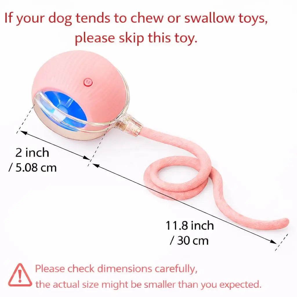 Mizusu Interactive Teaser Toy for Cats and Dogs with Two Additional Tails - Rolling Ball Toy for Kittens and Pets, Ideal Dog and Cat Accessories