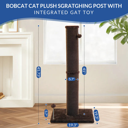 MADE 4 PETS Indoor Cat Scratching Post - 41.73" Height, Sturdy Base, Replaceable Spring Toy, Compact Design for Nail Health