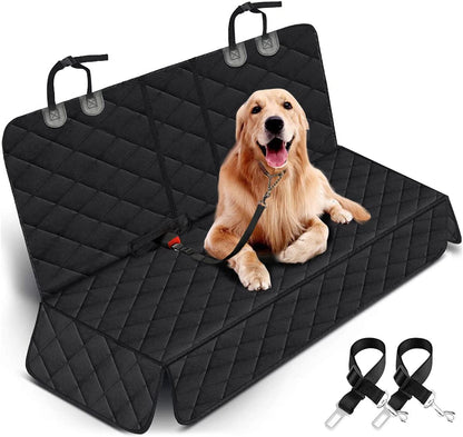Premium Waterproof Dog Car Seat Cover - Durable Back Seat Protector for Pets, Fits Most Cars, SUVs, and Trucks (53” Width) - Black