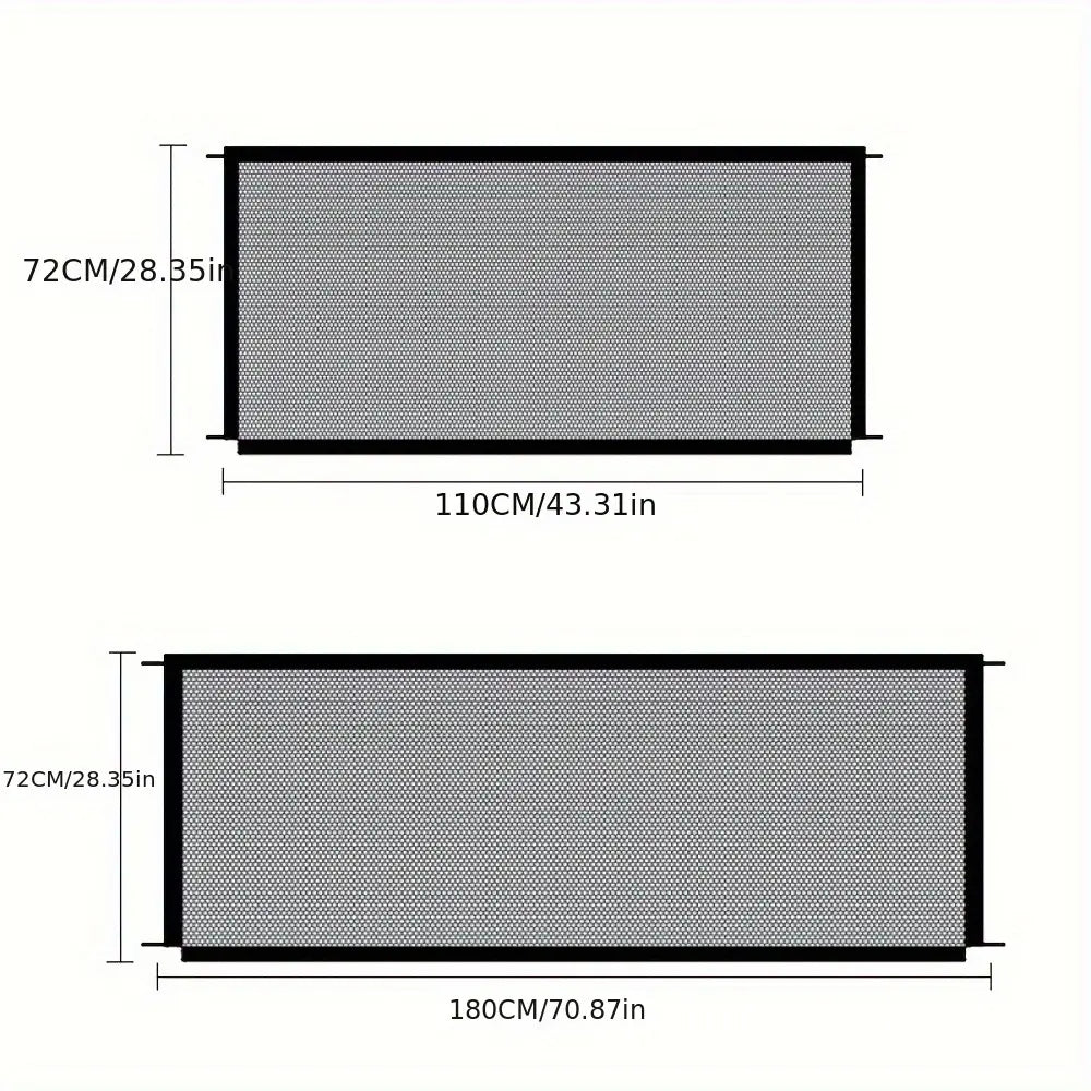 Pet Safety Folding Mesh Gate - Portable Dog Barrier and Child Safety Enclosure for Stairs and Doorways