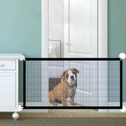 Pet Safety Folding Mesh Gate - Portable Dog Barrier and Child Safety Enclosure for Stairs and Doorways