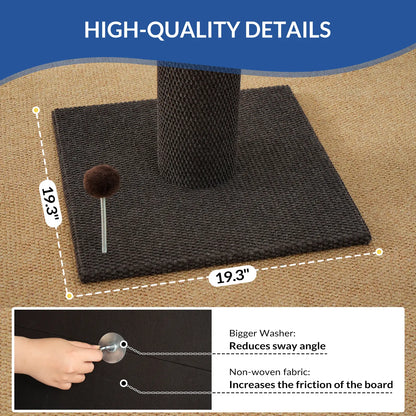 MADE 4 PETS Indoor Cat Scratching Post - 41.73" Height, Sturdy Base, Replaceable Spring Toy, Compact Design for Nail Health