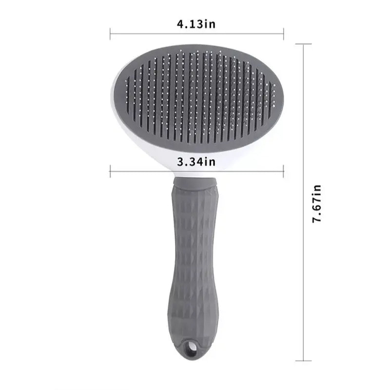 Self-Cleaning Slicker Brush for Cats and Dogs - One-Button Pet Hair Removal Comb