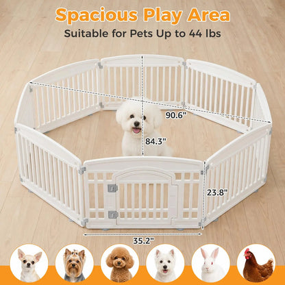 Summer Sale: Portable Plastic Pet Playpen - Durable Puppy Exercise Pen with Lockable Gate and Non-Slip Bottom for Indoor and Outdoor Use