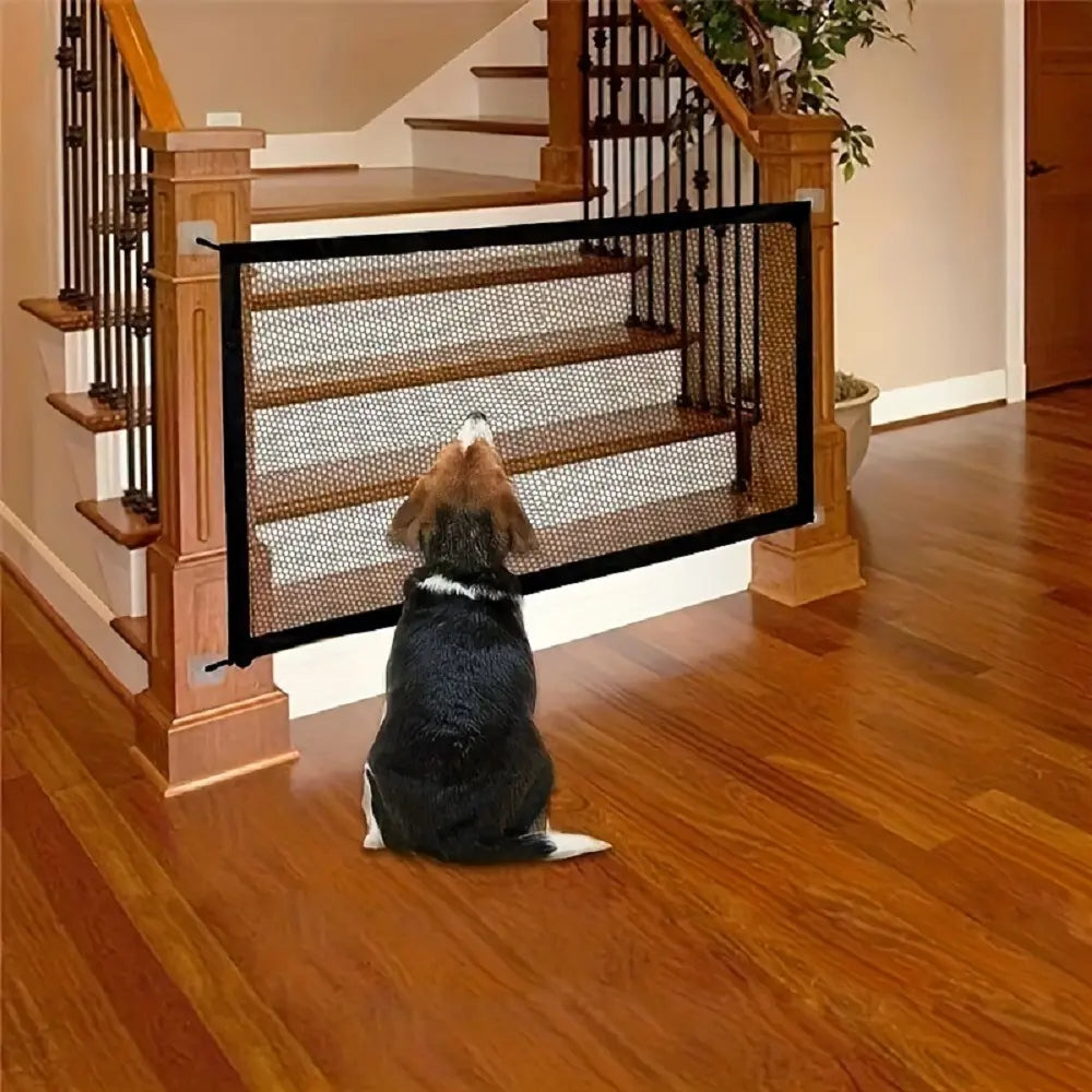 Pet Safety Folding Mesh Gate - Portable Dog Barrier and Child Safety Enclosure for Stairs and Doorways
