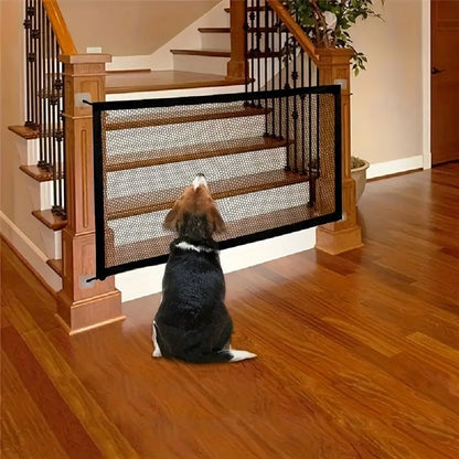 Pet Safety Folding Mesh Gate - Portable Dog Barrier and Child Safety Enclosure for Stairs and Doorways