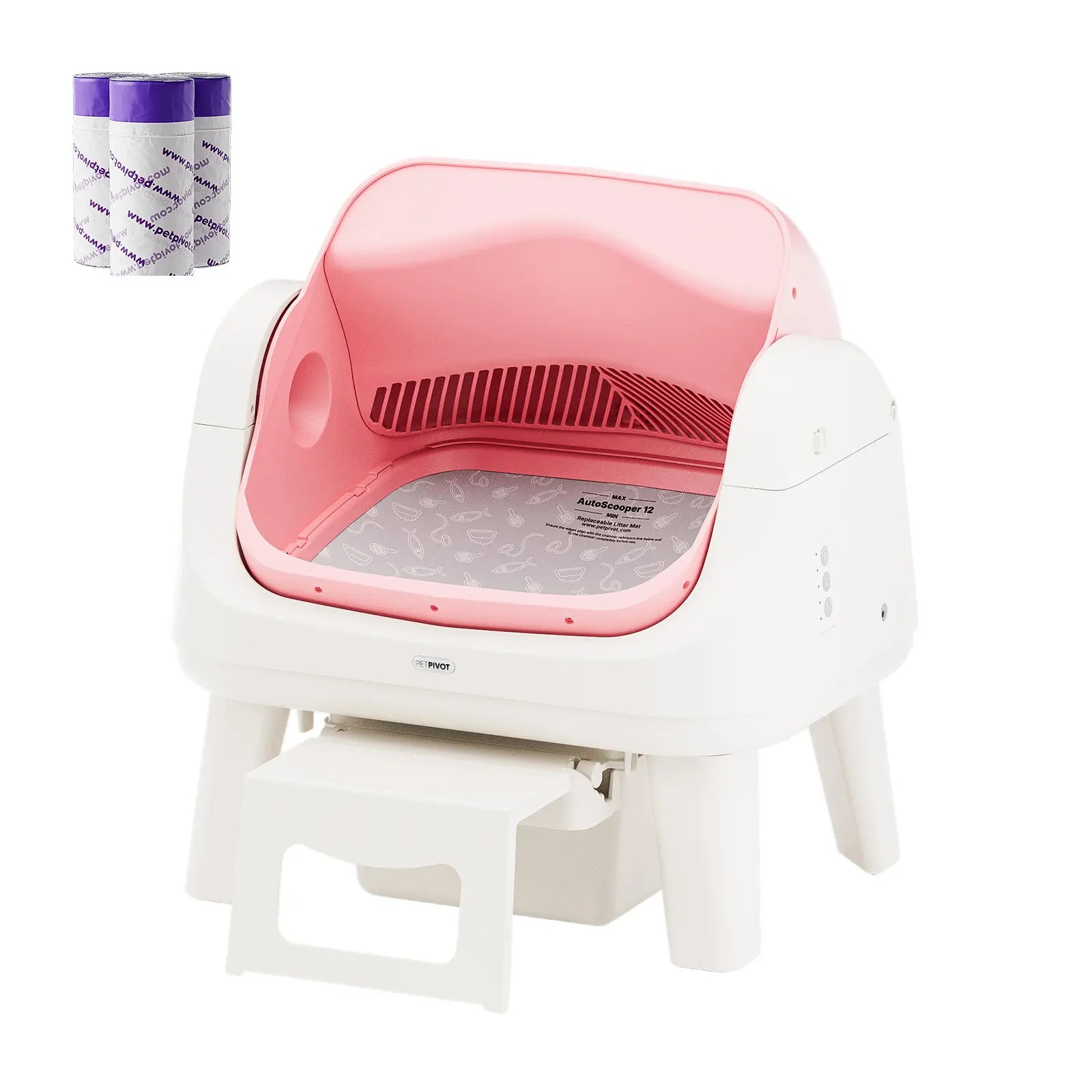 Petpivot Autoscooper 12 Lite Open-Top Automatic Self-Cleaning Cat Litter Box with Easy-Entry Front Step and Triple Safety Protection, No App Required