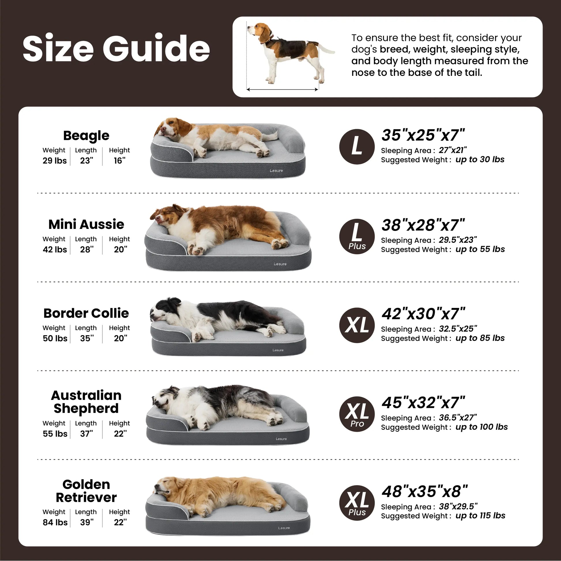 Lesure Realortho Orthopedic Dog Bed for Joint Support in Large and Senior Dogs