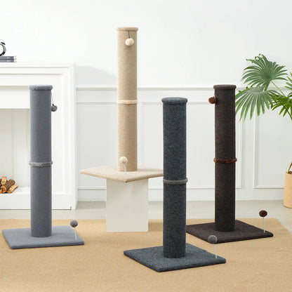 MADE 4 PETS Indoor Cat Scratching Post - 41.73" Height, Sturdy Base, Replaceable Spring Toy, Compact Design for Nail Health