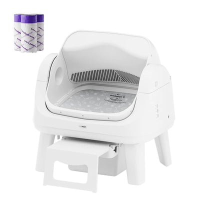 Petpivot Autoscooper 12 Lite Open-Top Automatic Self-Cleaning Cat Litter Box with Easy-Entry Front Step and Triple Safety Protection, No App Required
