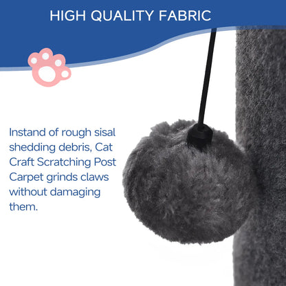 MADE 4 PETS Indoor Cat Scratching Post - 41.73" Height, Sturdy Base, Replaceable Spring Toy, Compact Design for Nail Health