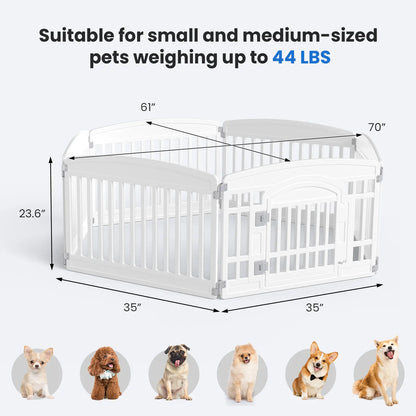 Summer Sale: Portable Plastic Pet Playpen - Durable Puppy Exercise Pen with Lockable Gate and Non-Slip Bottom for Indoor and Outdoor Use