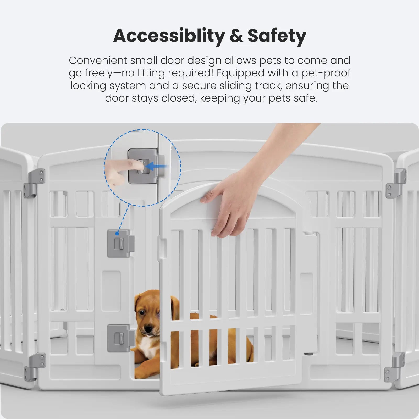 Summer Sale: Portable Plastic Pet Playpen - Durable Puppy Exercise Pen with Lockable Gate and Non-Slip Bottom for Indoor and Outdoor Use